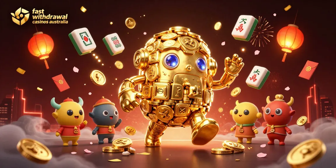 Experience fast withdrawal casinos Australia with a golden golem amidst rich casino elements.