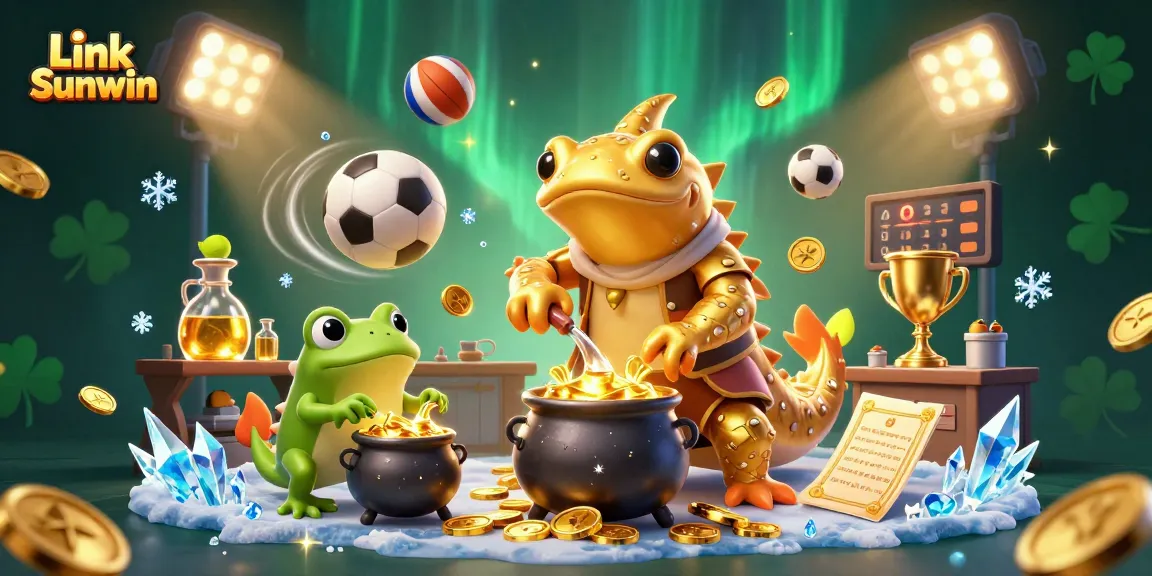 Play games and win big at Link Sunwin with a magical 3D casino illustration.